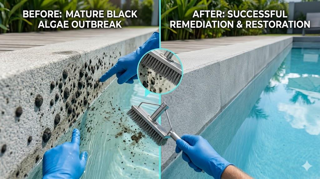 Before-and-After Comparison of Black Algae Removal
