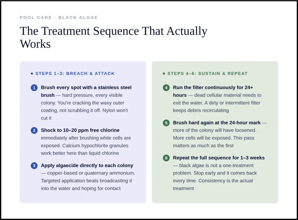 black algae treatment steps