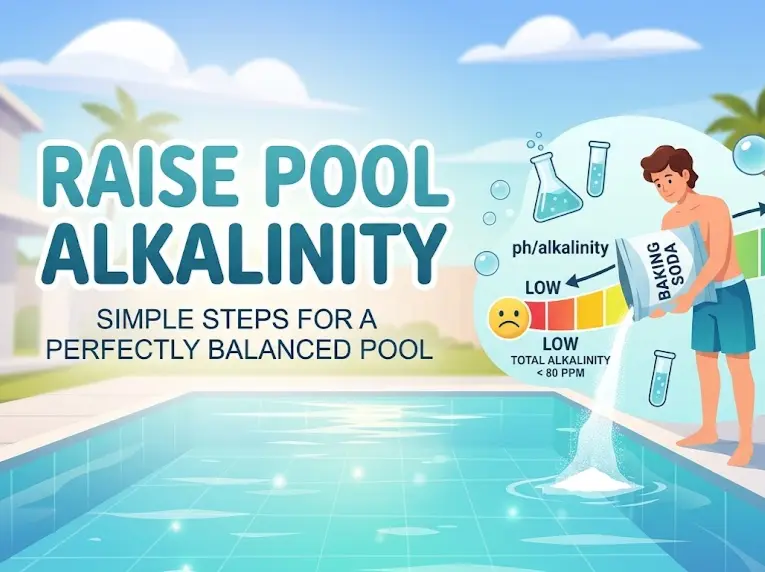 Adding baking soda to raise low pool water alkalinity
