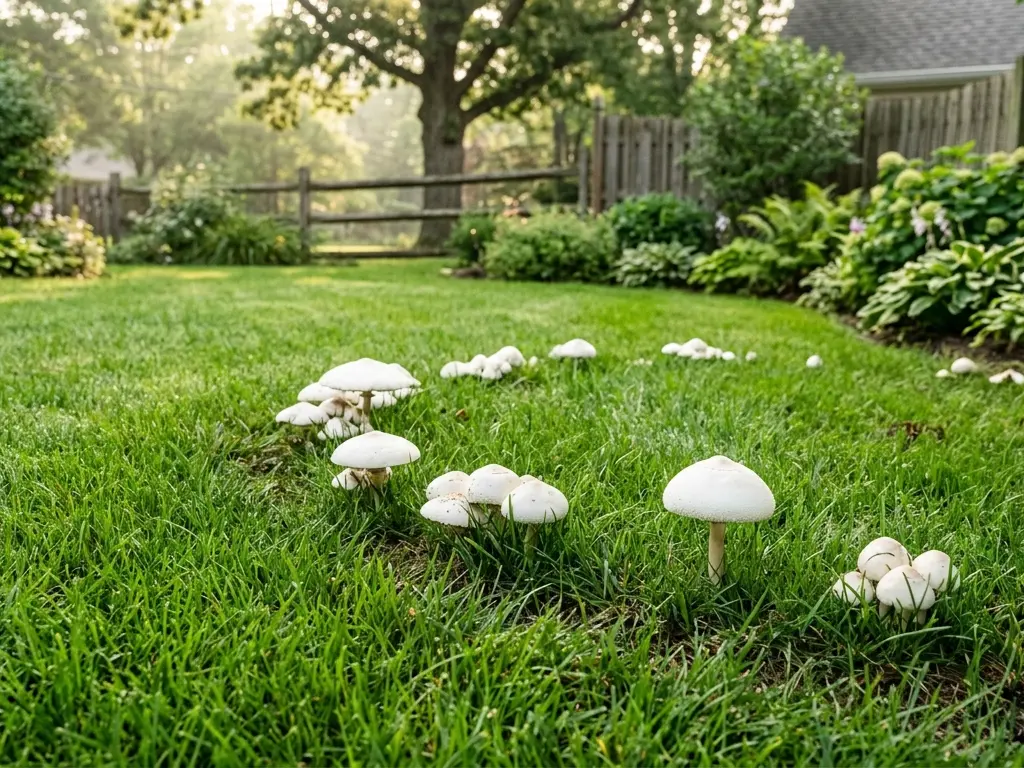 mushrooms in lawn