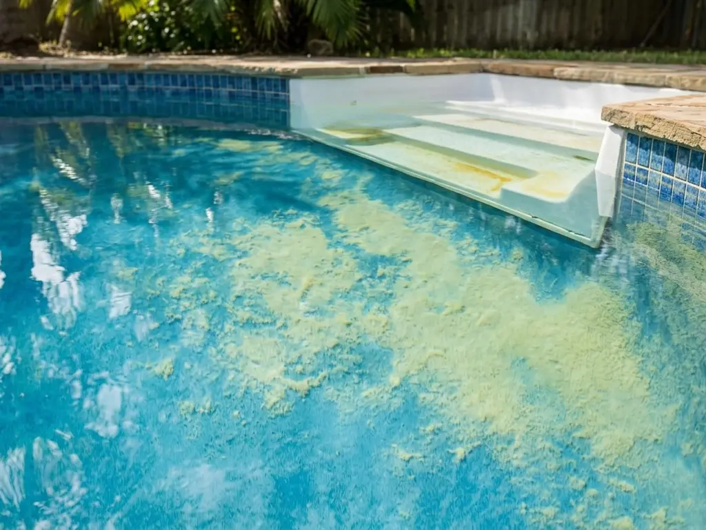 Yellow algae in pool