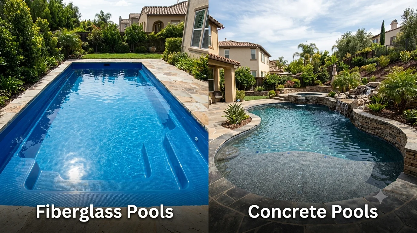 Fiberglass and concrete swimming pool comparison guide featured image