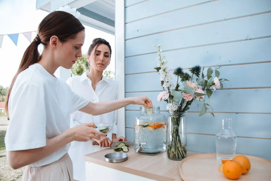 Eau Aromatisée aux Fruits & Station d'Hydratation
