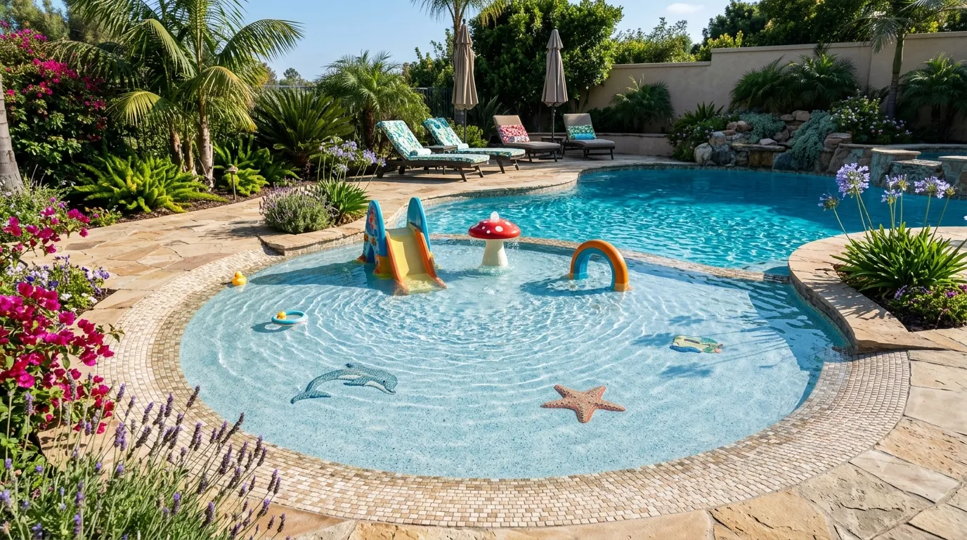 Pataugeoire peu profonde pour enfants avec jouets d'eau colorés conçue spécifiquement pour la sécurité des jeunes enfants