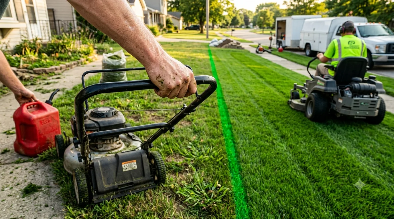 Lawn care professional service versus doing it yourself comparison