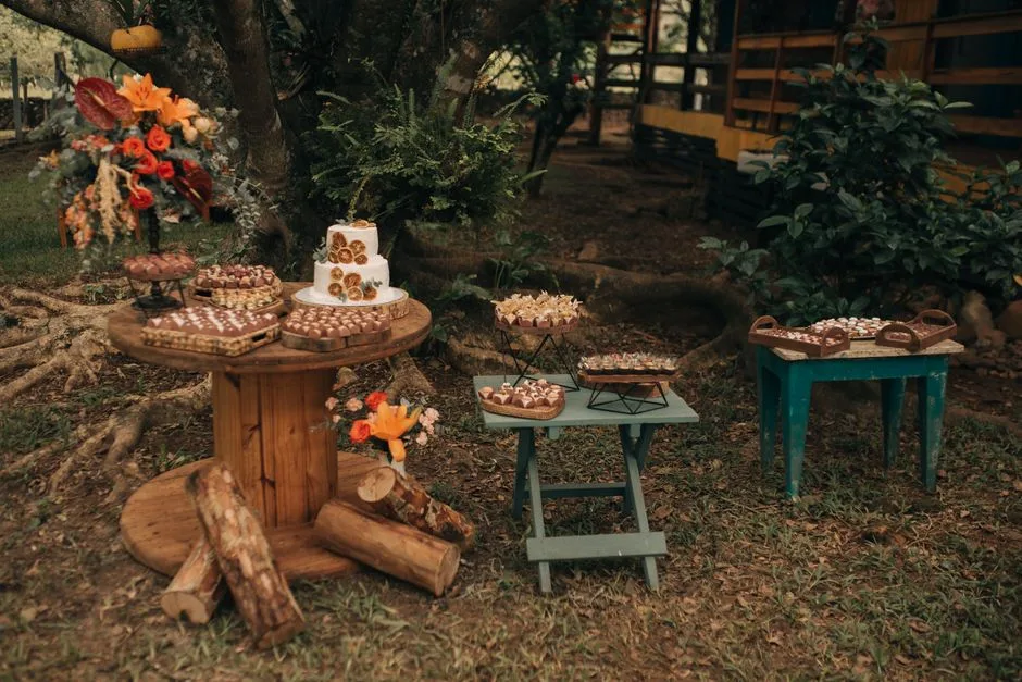 Table de Desserts à Thème et Présentation de Gâteau