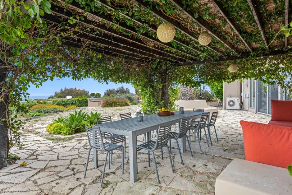 Pergola Couverte de Vignes et Verdure