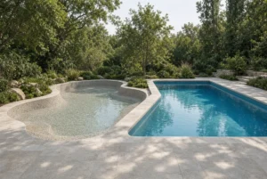 Gunite and fiberglass pool construction comparison side by side