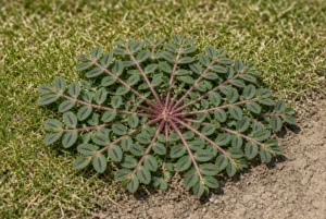 Spotted spurge weed mat spreading across sidewalk lawn edge