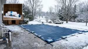 Winterizing a saltwater pool by removing the chlorine generator