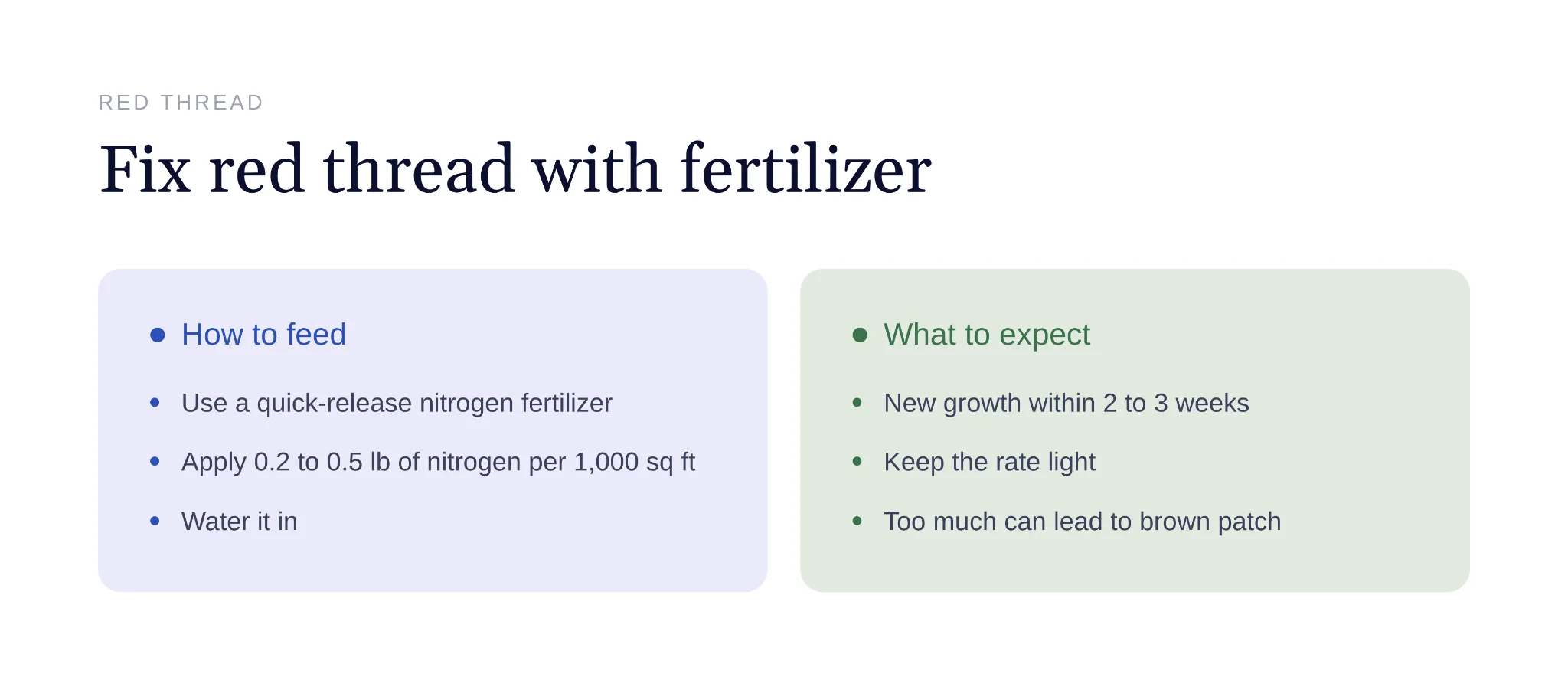 Guide to feeding lawns lightly with nitrogen to resolve red thread disease